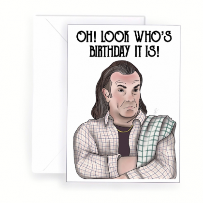 Boaby the bar man birthday card