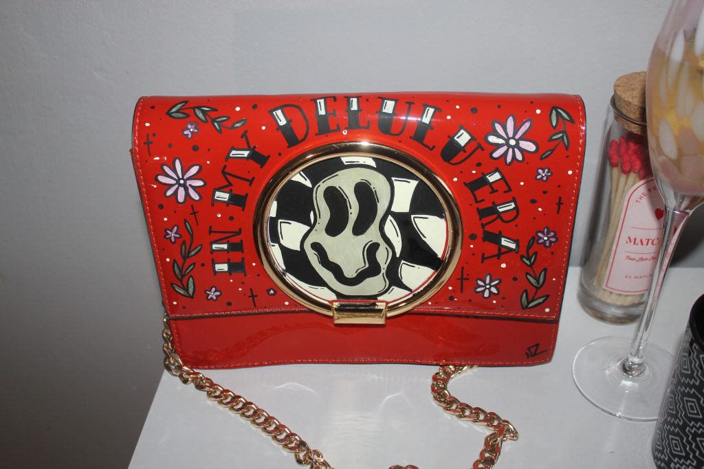 In my Delulu Era - Hand painted 1 of 1 red bag