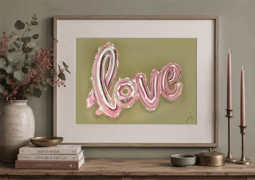 Love Balloon Art Print